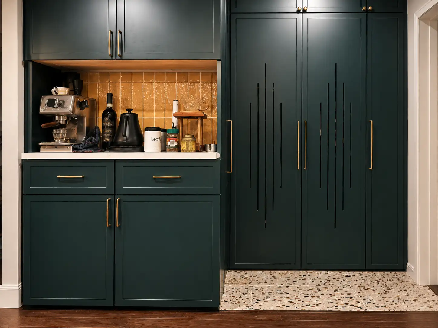Classic green galley kitchen project